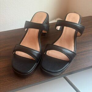 NWOT Never Worn Madewell Saige Black Double Strap Sandals Sz 9